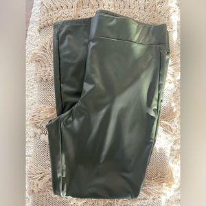 NWOT Ann Taylor Loft Army Green Faux Leather Leggings